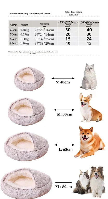 Cama Suave de Felpa Cálida para Mascotas – Otoño/Invierno