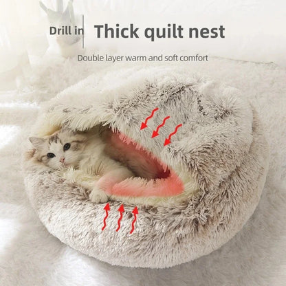 Cama Suave de Felpa Cálida para Mascotas – Otoño/Invierno