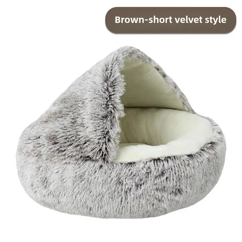 Cama Suave de Felpa Cálida para Mascotas – Otoño/Invierno