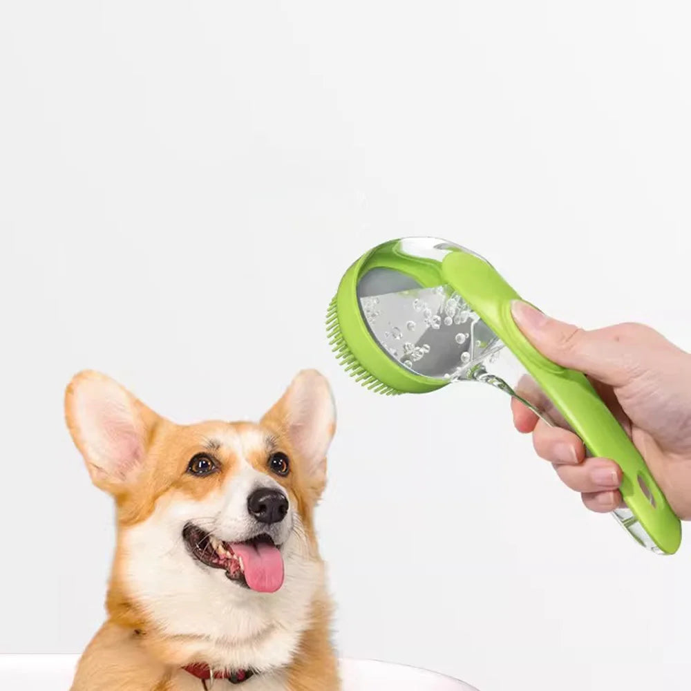 Cepillo de Baño con Dispensador para Perros y Gatos