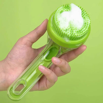 Cepillo de Baño con Dispensador para Perros y Gatos