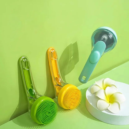 Cepillo de Baño con Dispensador para Perros y Gatos