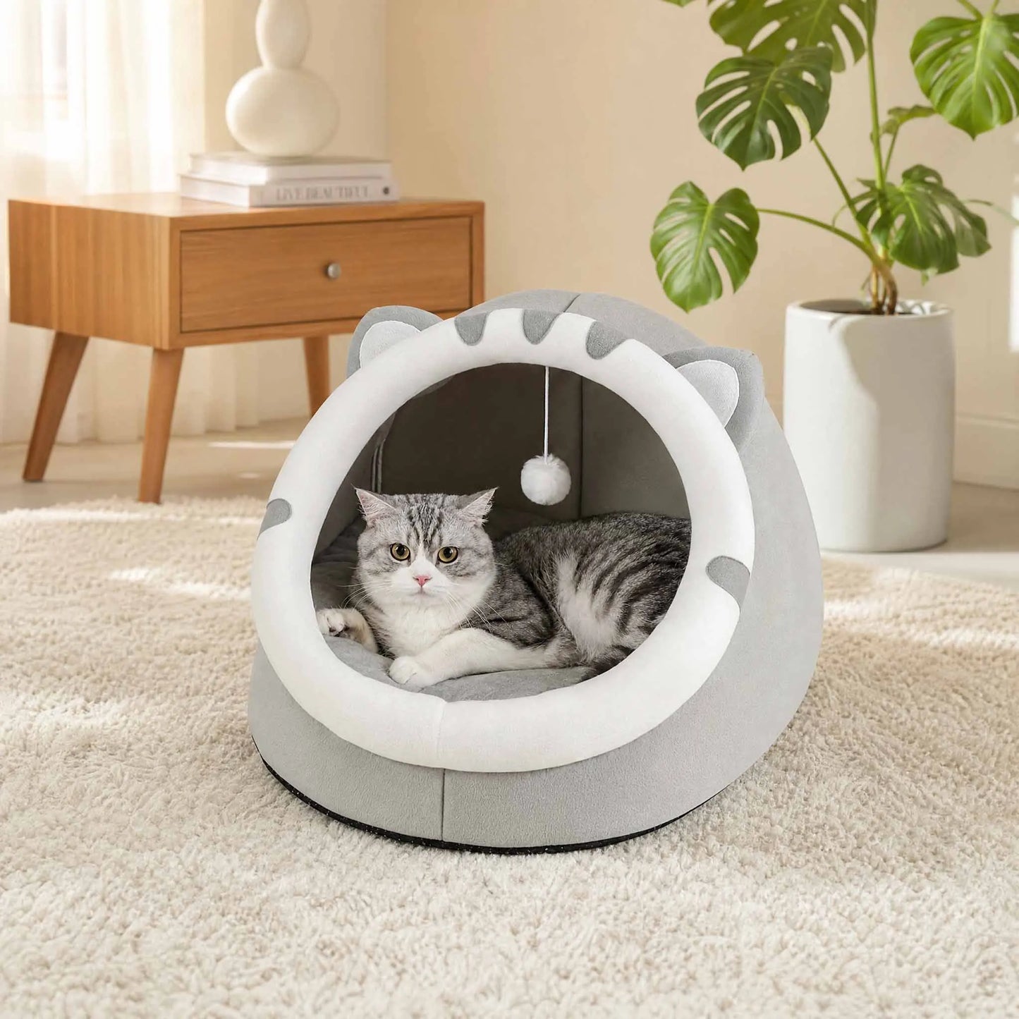 Súper Cama Cueva Cálida para Gatos