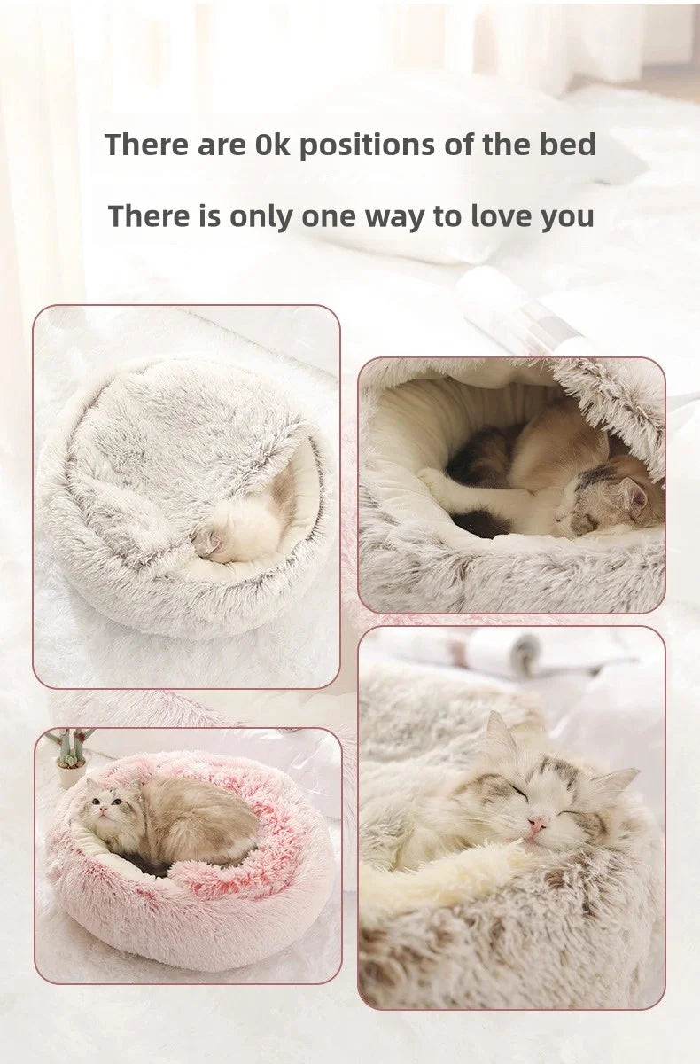 Cama Suave de Felpa Cálida para Mascotas – Otoño/Invierno